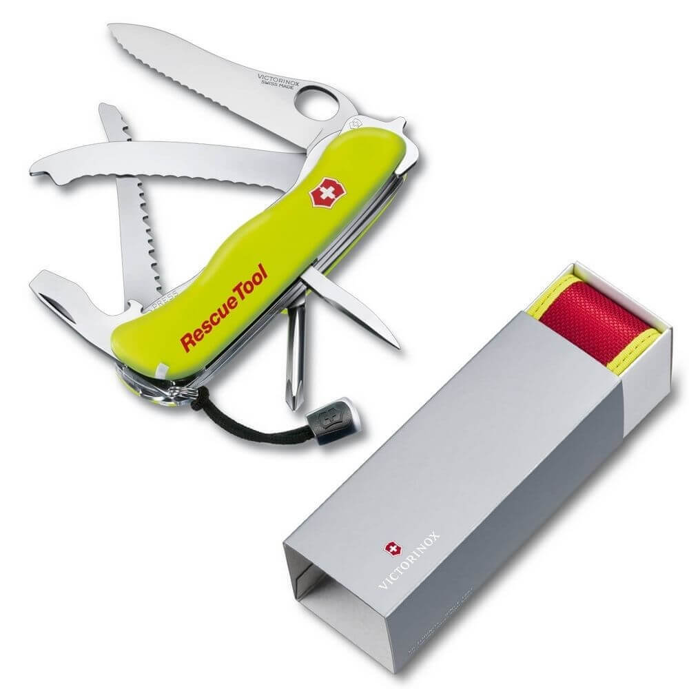 Couteau suisse Victorinox Rescue Tool jaune fluo 111mm 13 fonctions + étui
