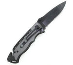 Couteau pliant de secours Herbertz 210211 à dents manche alu 12cm