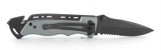 Couteau pliant de secours Herbertz 210211 à dents manche alu 12cm