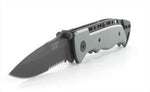 Couteau pliant de secours Herbertz 210211 à dents manche alu 12cm
