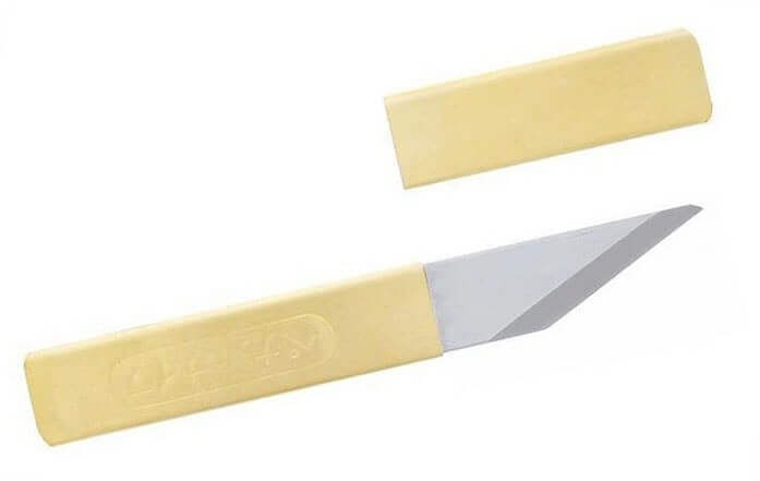 Couteau de poche Higonokami Kiri 659 acier Blue Steel manche laiton 7cm + étui