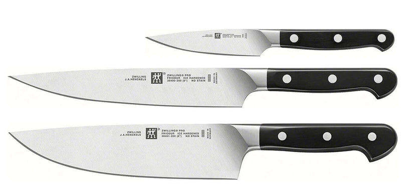 Coffret 3 couteaux de cuisine Zwilling Pro forgés - 1 office + 1 trancheur + 1 chef
