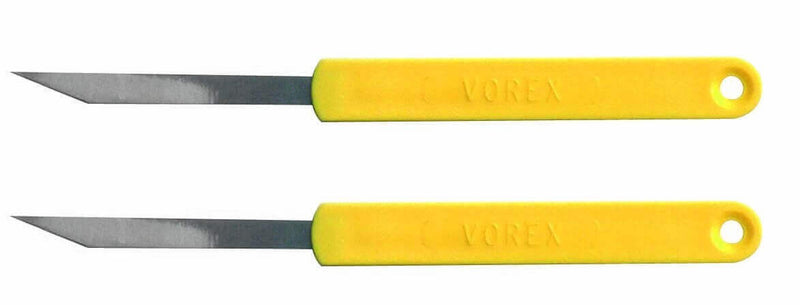 Lame de boulanger inox droite manche jaune - 2 pièces
