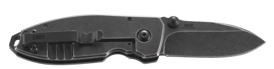 Couteau pliant CRKT SQUID 2490KS manche acier inox noir 8,8cm