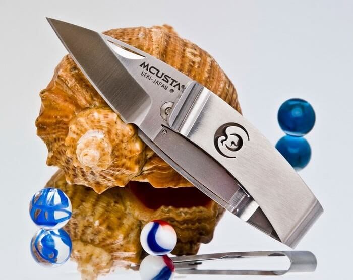 Couteau pliant MCUSTA Kamon MC-83 tout acier motif Grue 7.5cm