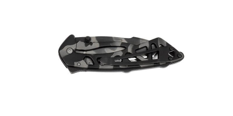 Couteau pliant BUCK BONES n°870CMX semi-dentelé camouflage 11,5cm
