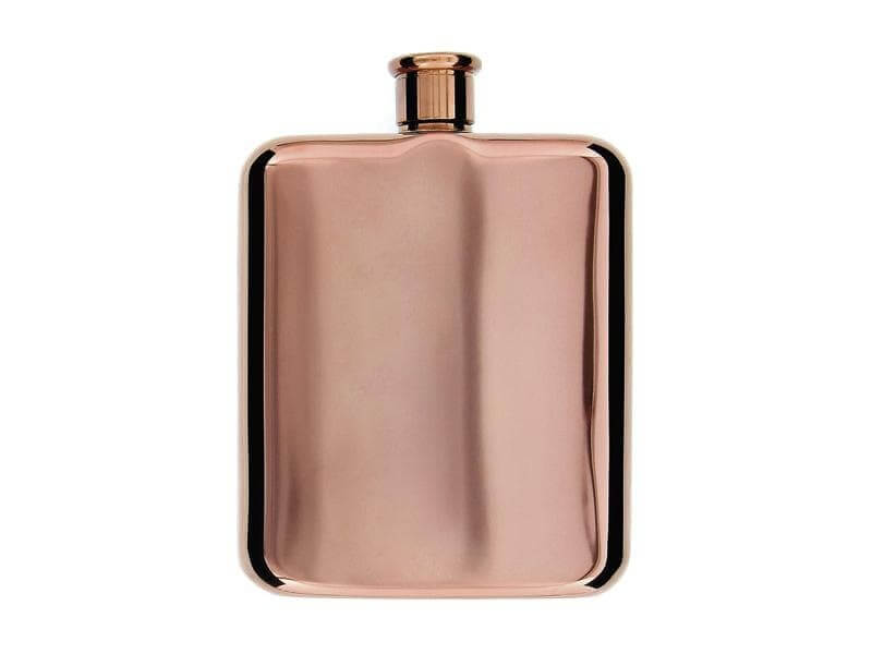 Flasque inox finition or rose avec bouchon à vis - 180ml