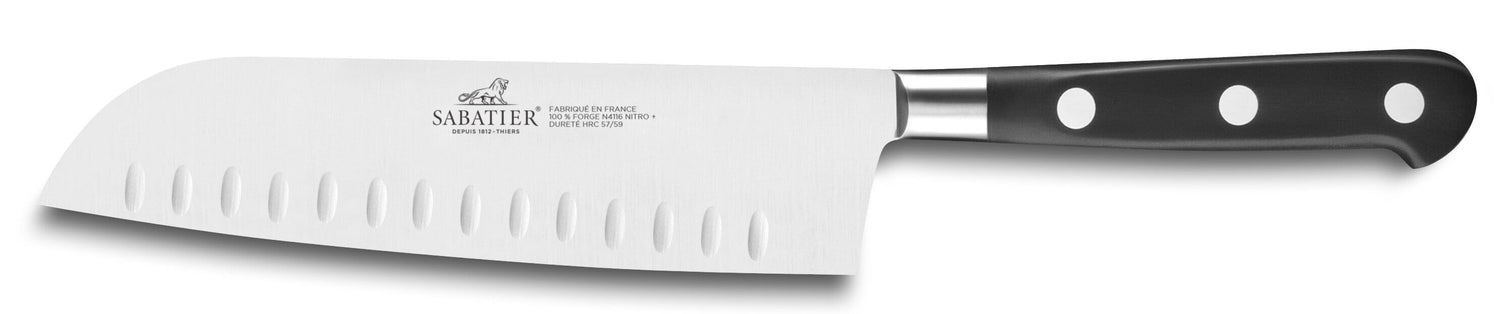 Coffret 2 couteaux français SABATIER Idéal Inox 100% forgé Santoku+Office
