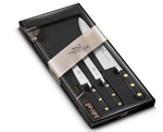 Coffret 3 couteaux SABATIER Idéal Laiton 100% forgé et français
