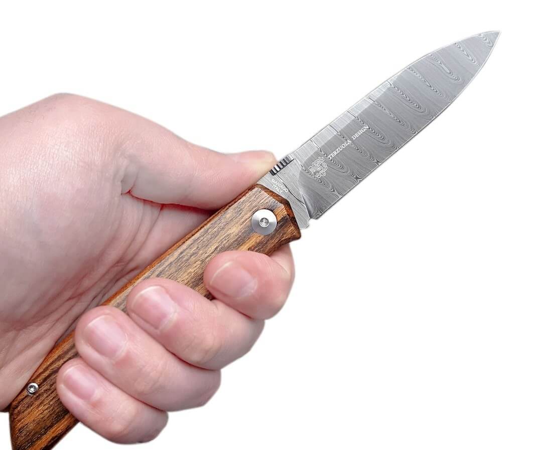 Couteau pliant FOX Terzuola FX-525DB Damas manche bocote 11cm + étui