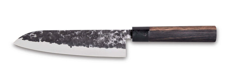 Couteau santoku 3 Claveles Osaka 18cm forgé main manche grenadille