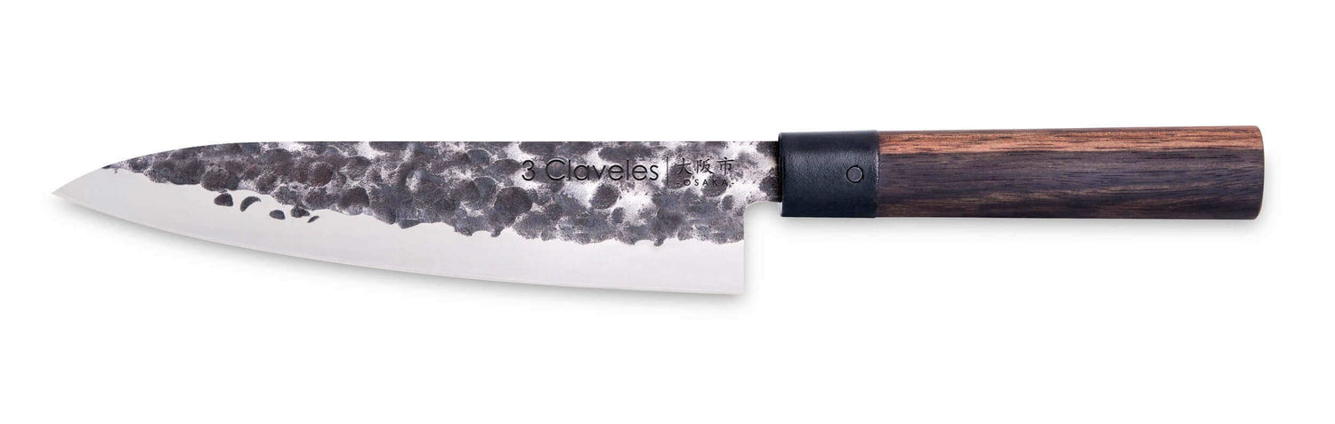 Couteau de chef 3 Claveles Osaka 20cm forgé main manche grenadille