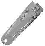 Couteau pliant CRKT KISS 5510 dentelé manche inox porte-billets 8,9cm