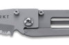 Couteau pliant CRKT KISS 5510 dentelé manche inox porte-billets 8,9cm