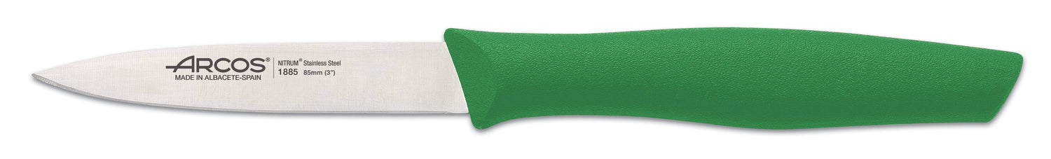 Couteau d'office acier Nitrum vert 8.5cm Arcos Nova