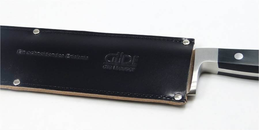 Protège-lame en cuir noir Güde 32cm pour couteau à pain