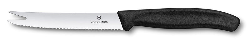 Couteau à fromage/saucisson Victorinox Swissclassic lame crantée 2 pointes 11cm