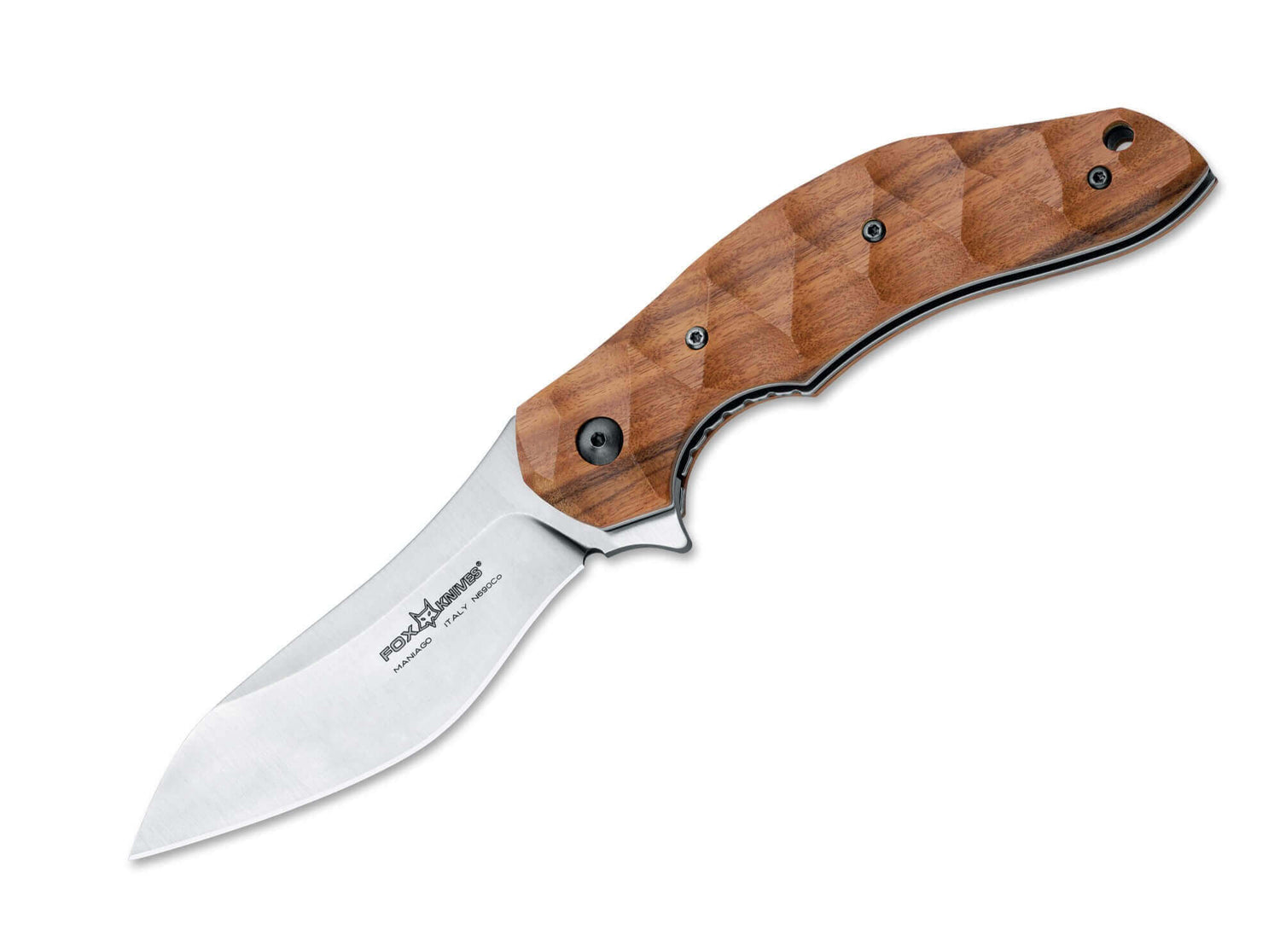 Couteau pliant Ansø FOX FX-302ST manche 12cm palissandre ondulé + étui