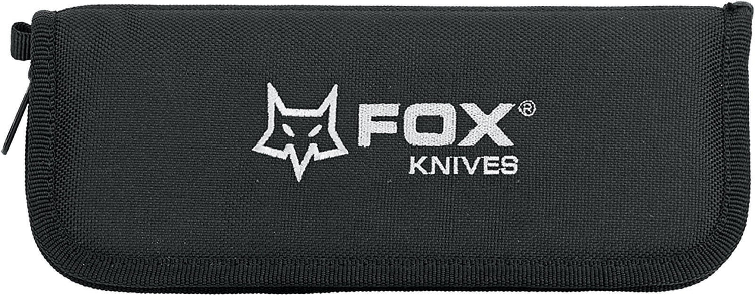 Couteau pliant Ansø FOX FX-302 manche 12cm titanium ondulé + étui