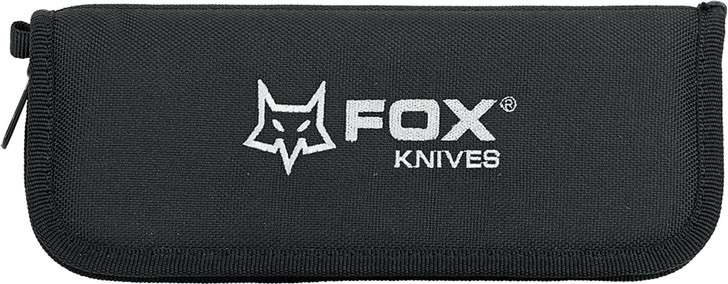 Couteau pliant Ansø FOX Fx-302 G10 manche noir 12cm ondulé + étui