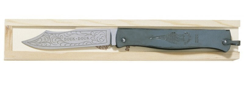 Couteau pliant Douk-Douk Géant 815 lame carbone manche métal 14cm + plumier bois