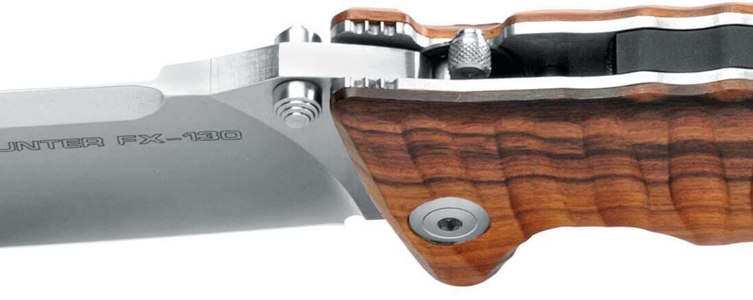 Couteau pliant de chasse FOX PRO Hunter FX-130 manche 12cm bois du désert