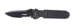 Couteau pliant FOX 1446 Predator 2F à dents manche 12cm forprène noir