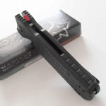 Couteau pliant FOX 1446 Predator 2F à dents manche 12cm forprène noir