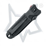 Couteau pliant FOX 1446 Predator 2F à dents manche 12cm forprène noir