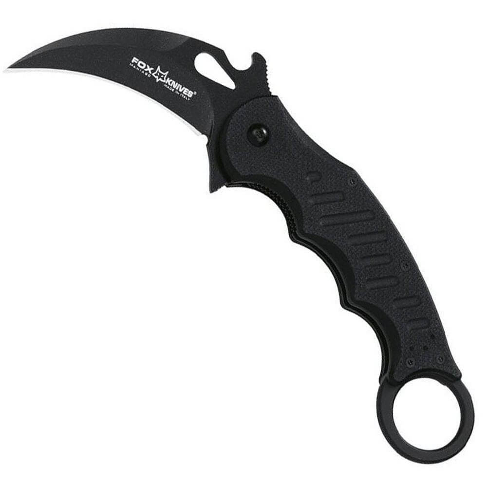 Couteau pliant FOX Military FX-599 Karambit manche G10 noir 10cm