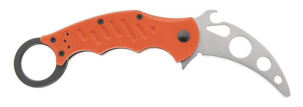 Couteau pliant FOX FX-599TK Military Training Karambit manche G10 orange 10 cm