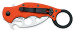 Couteau pliant FOX FX-599TK Military Training Karambit manche G10 orange 10 cm