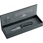 Couteau pliant FOX military Col Moschin à dents manche G10 11cm - Coffret