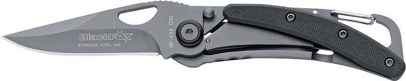 Couteau pliant BLACK FOX BF-434 G10/titanium noir 9cm mousqueton