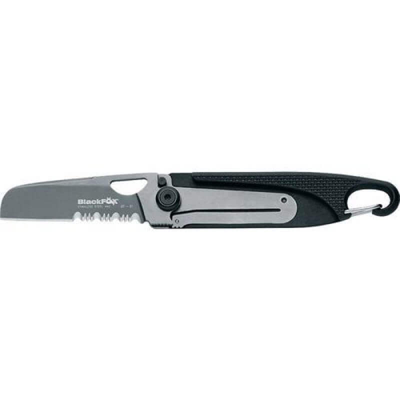 Couteau pliant Black FOX BF-81 à dents manche 10.5 cm Zytel noir