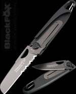 Couteau pliant Black FOX BF-81 à dents manche 10.5 cm Zytel noir