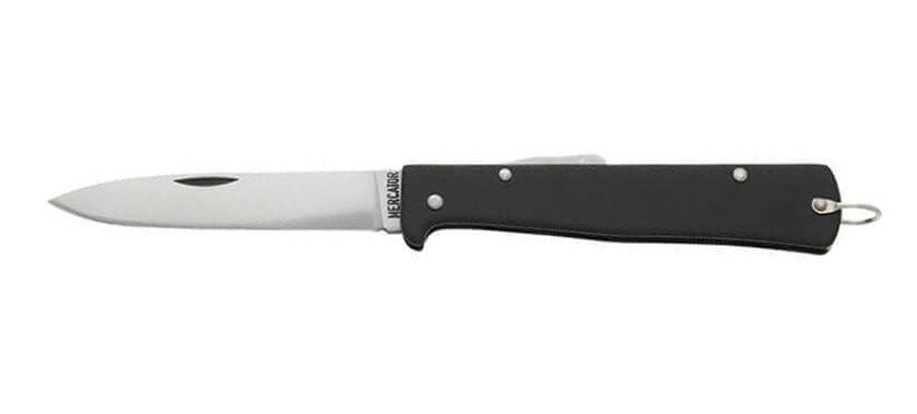 Couteau pliant OTTER Mercator lame acier carbone manche métal noir 11cm