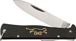 Couteau pliant OTTER Mercator K55K acier inox manche gravé métal noir 11cm