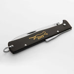 Couteau pliant OTTER Mercator K55K acier inox manche gravé métal noir 11cm