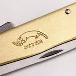 Couteau pliant OTTER Mercator acier inox manche laiton gravé 11cm