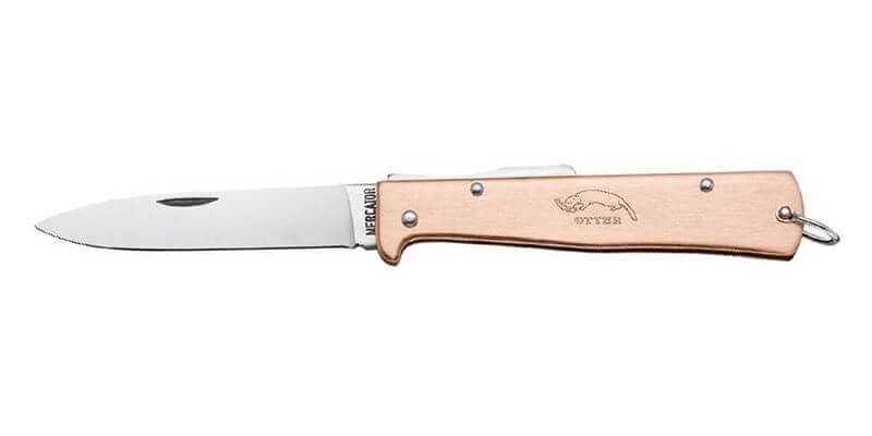 Couteau pliant OTTER Mercator acier inox manche cuivre gravé 11cm