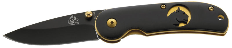 Couteau pliant Puma Tec 302409 manche noir/doré 9cm