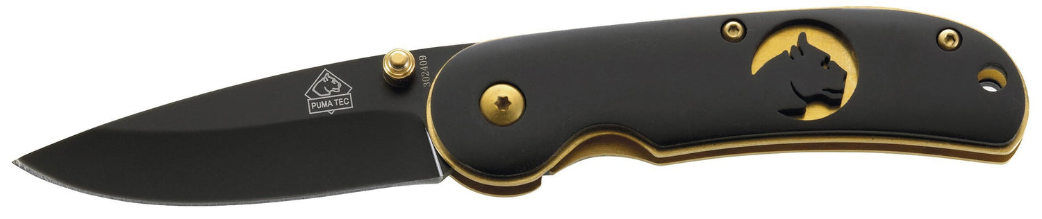Couteau pliant Puma Tec 302409 manche noir/doré 9cm