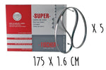 Boîte 5 lames dentées FISCHER Super acier suédois 175cm pour scie électrique à ruban largeur 16mm
