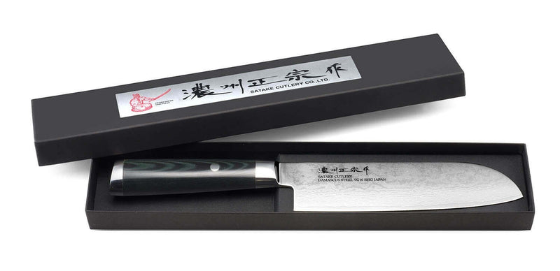 Couteau santoku japonais Satake Cutlery Helios 17cm damas 69 couches