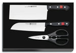 Coffret 3 pièces Wusthof Gourmet couteau de chef chinois + santoku + ciseaux