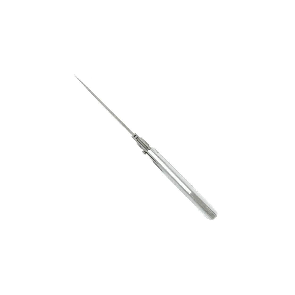Couteau pliant Actilam S4 lame forgée manche acier/corian blanc 11cm
