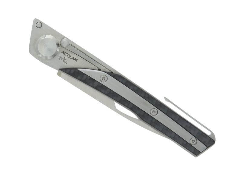 Couteau pliant Actilam S4 lame forgée manche acier/fibre de carbone 11cm