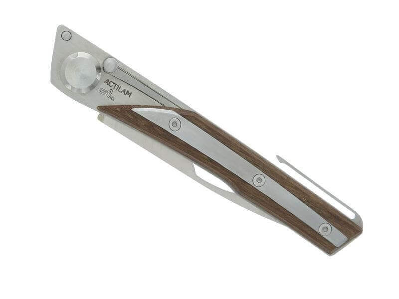 Couteau pliant Actilam S4 lame forgée manche acier/bois ipé 11cm