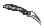 Couteau pliant Spyderco BYRD Hawkbill lame à dents manche noir 10cm